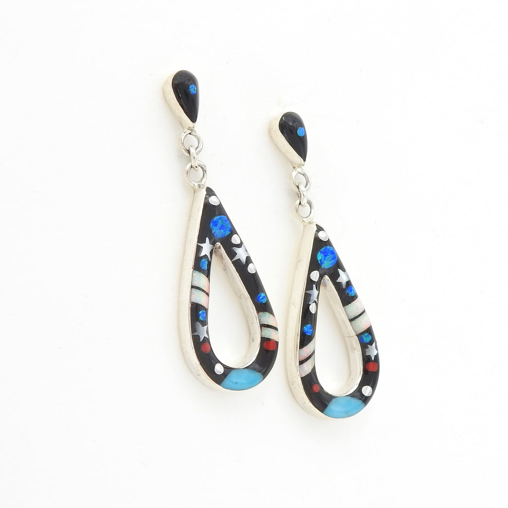 Sterling Silver Galaxy Inlay Earrings