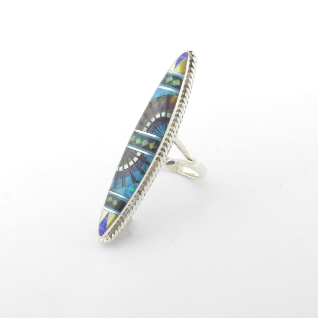 Sterling Silver Abstract Inlay Ring