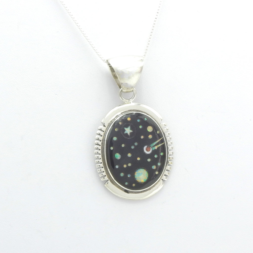 Sterling Silver Galaxy Inlay Pendant
