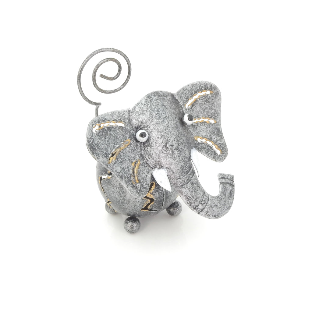 Small Metal Elephant Photo Holder