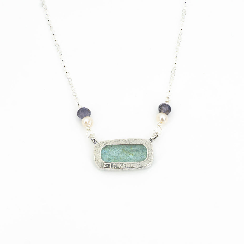 S/S Roman Glass Necklace W Beads