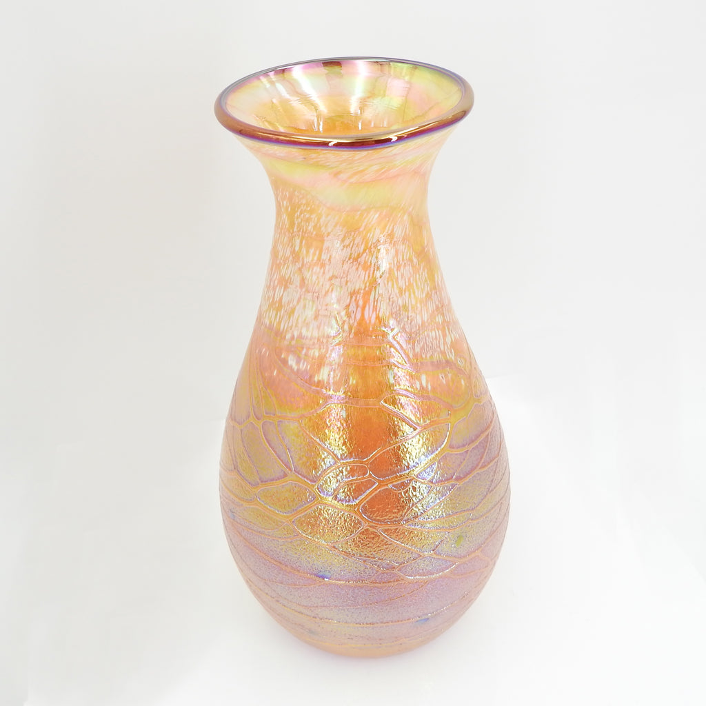 Amber Iridescent Vase