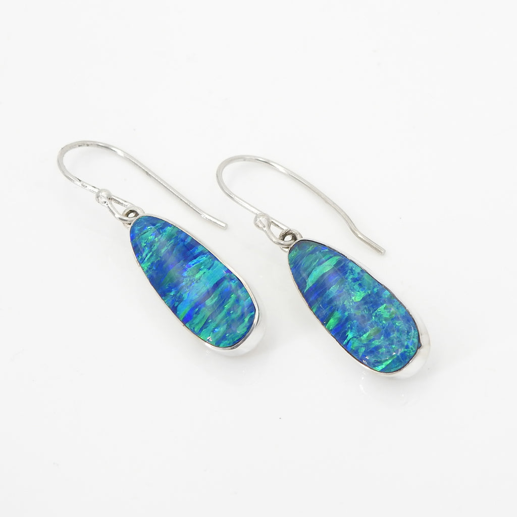S/S Created Opal Earring