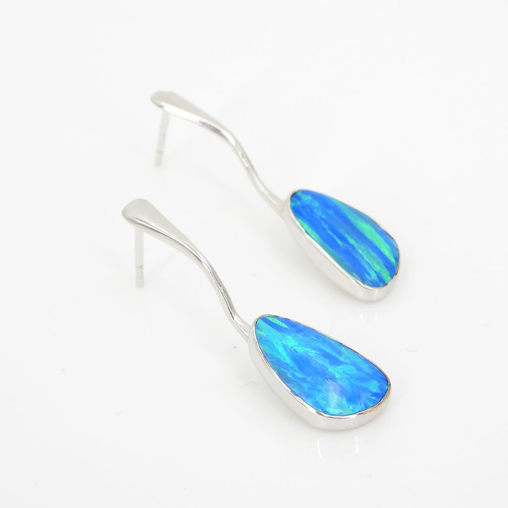 S/S Created Opal Earring