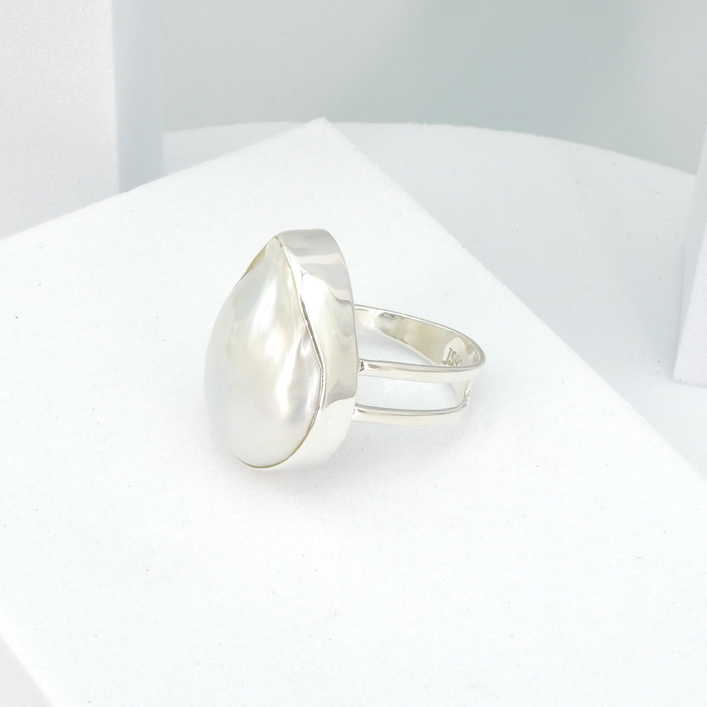 Sterling Silver Pearl Ring Size 6.5