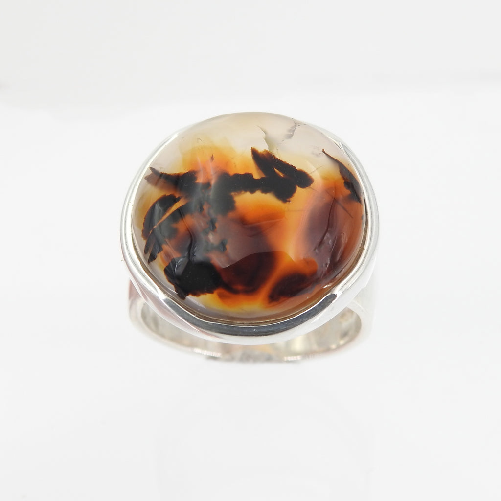 Sterling Silver Montana Agate Ring Size 7