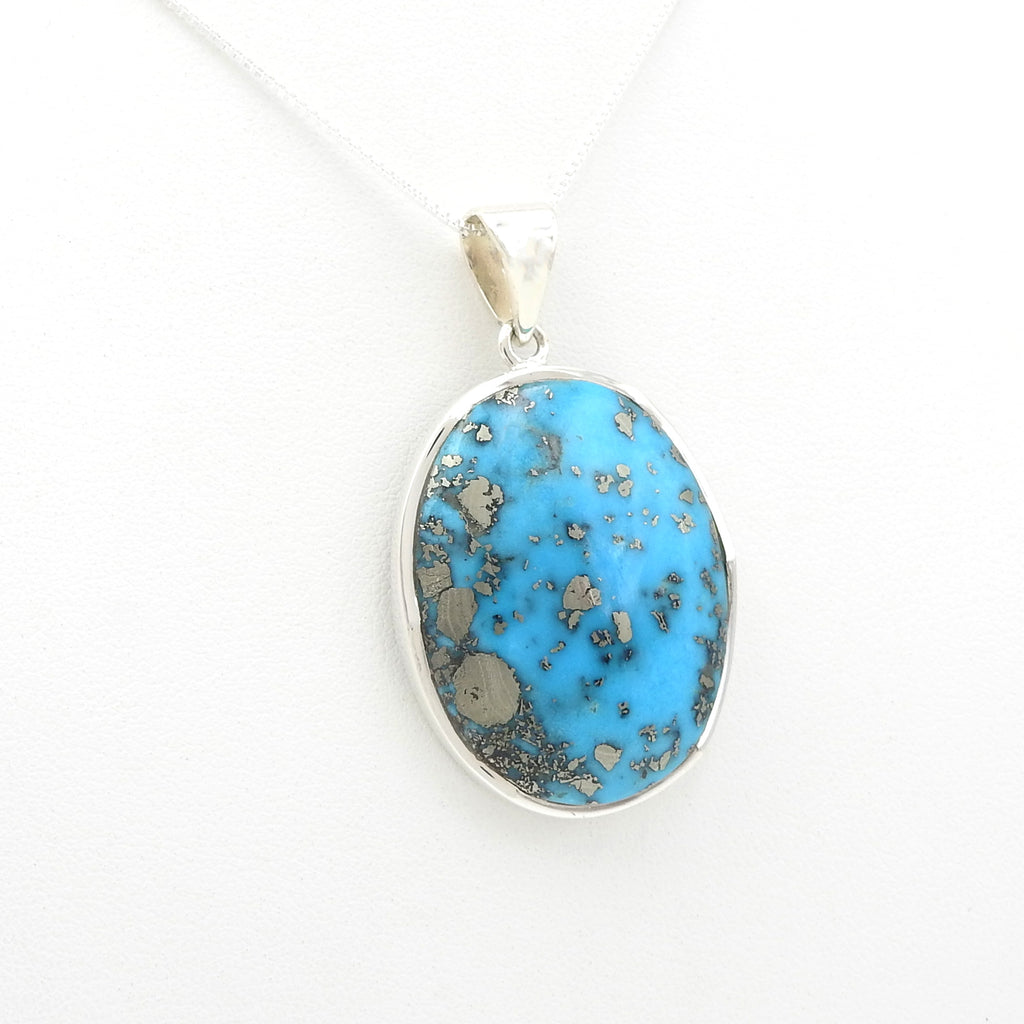 Sterling Silver Iranian Turquoise Pendant