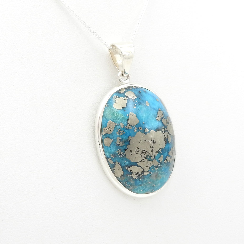 Sterling Silver Iranian Turquoise Pendant