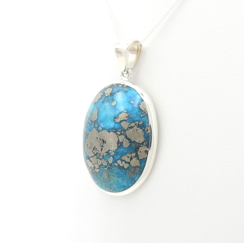 Sterling Silver Iranian Turquoise Pendant