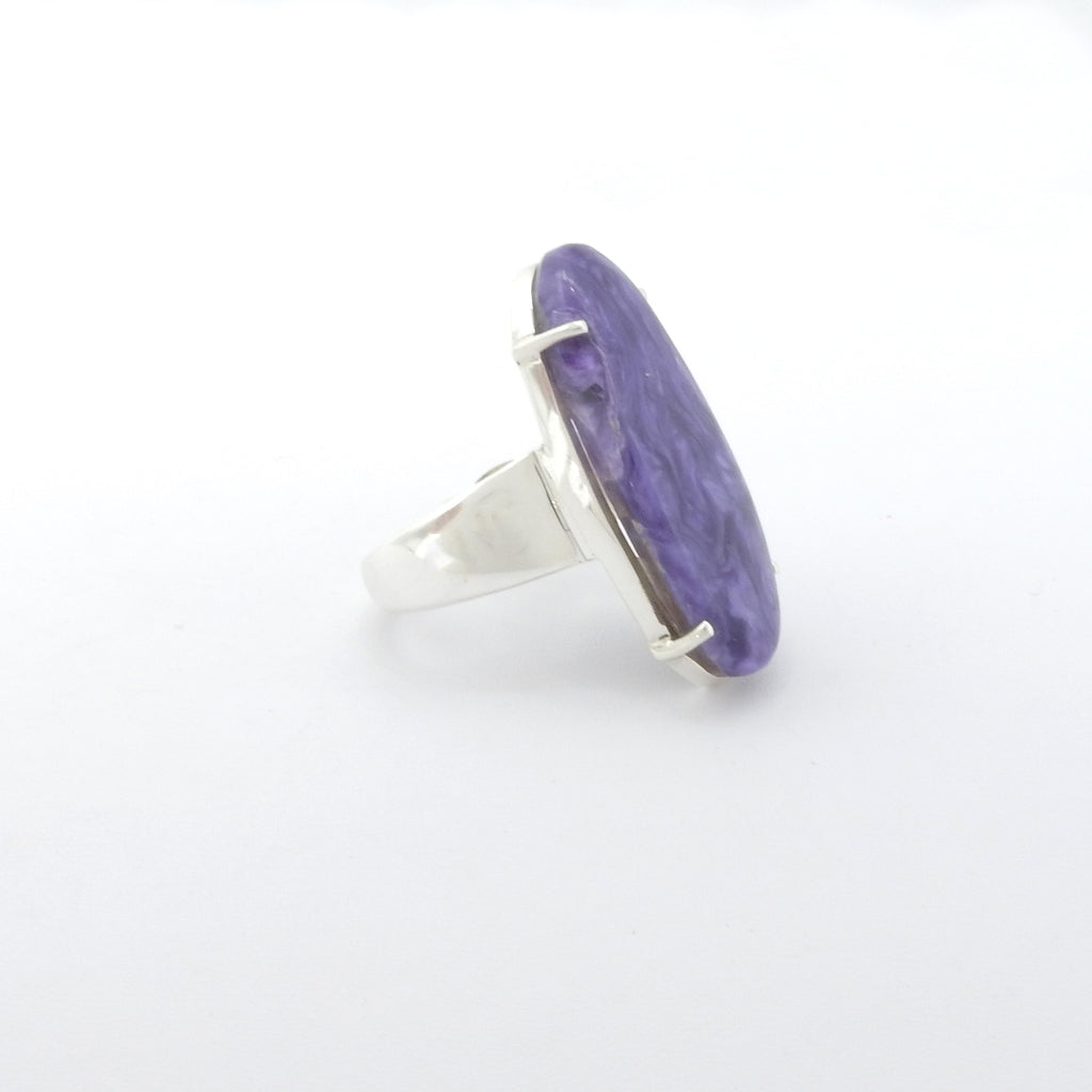 Sterling Silver Charoite Ring Size 7.5