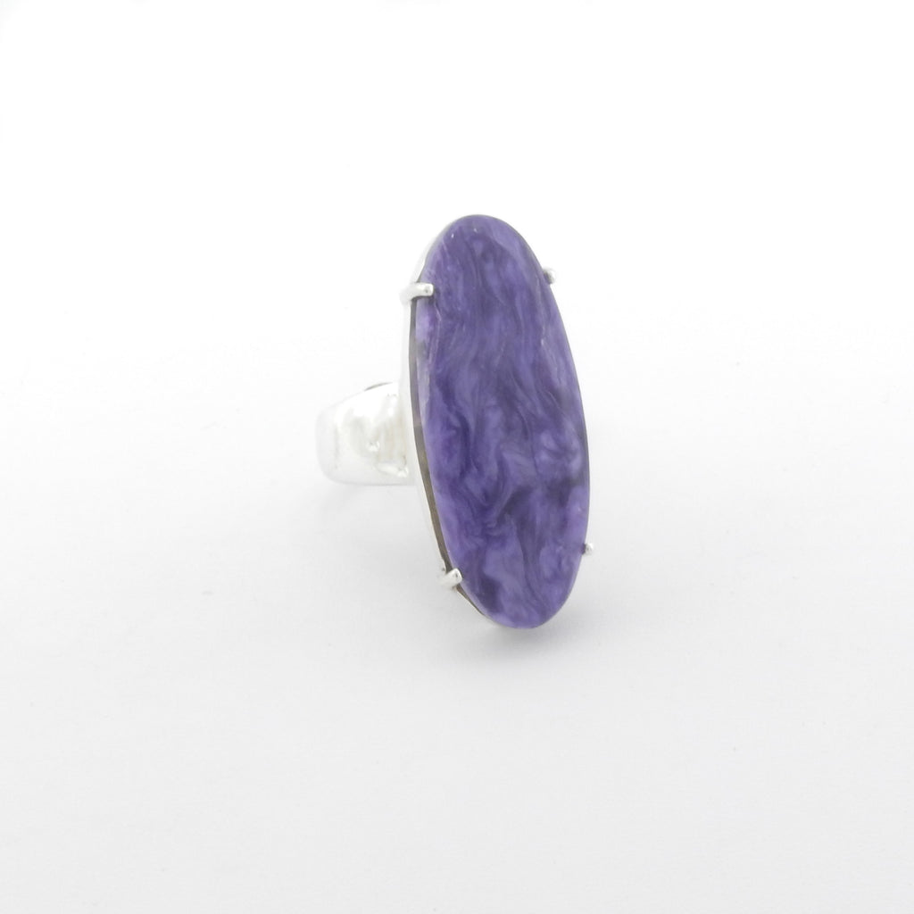 Sterling Silver Charoite Ring Size 7.5