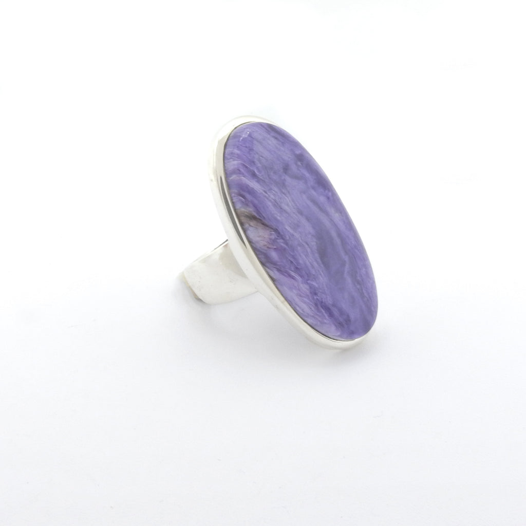 Sterling Silver Charoite Ring Size 8