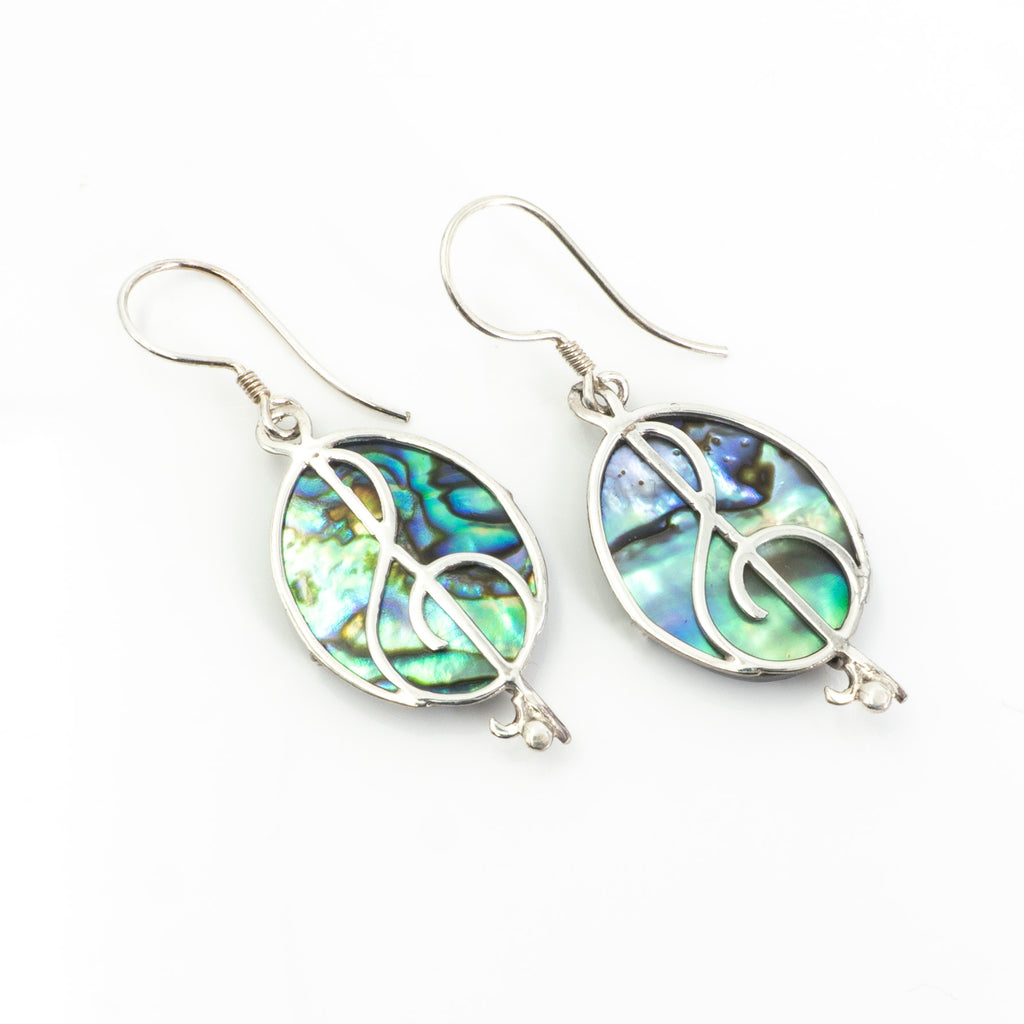 S/S G-cleff Abalone Earring
