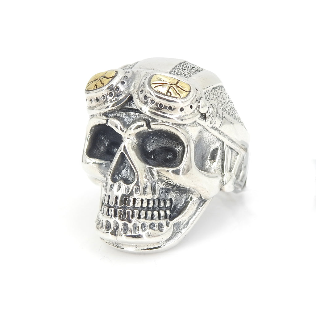 Sterling Silver Steam Punk Skull Ring