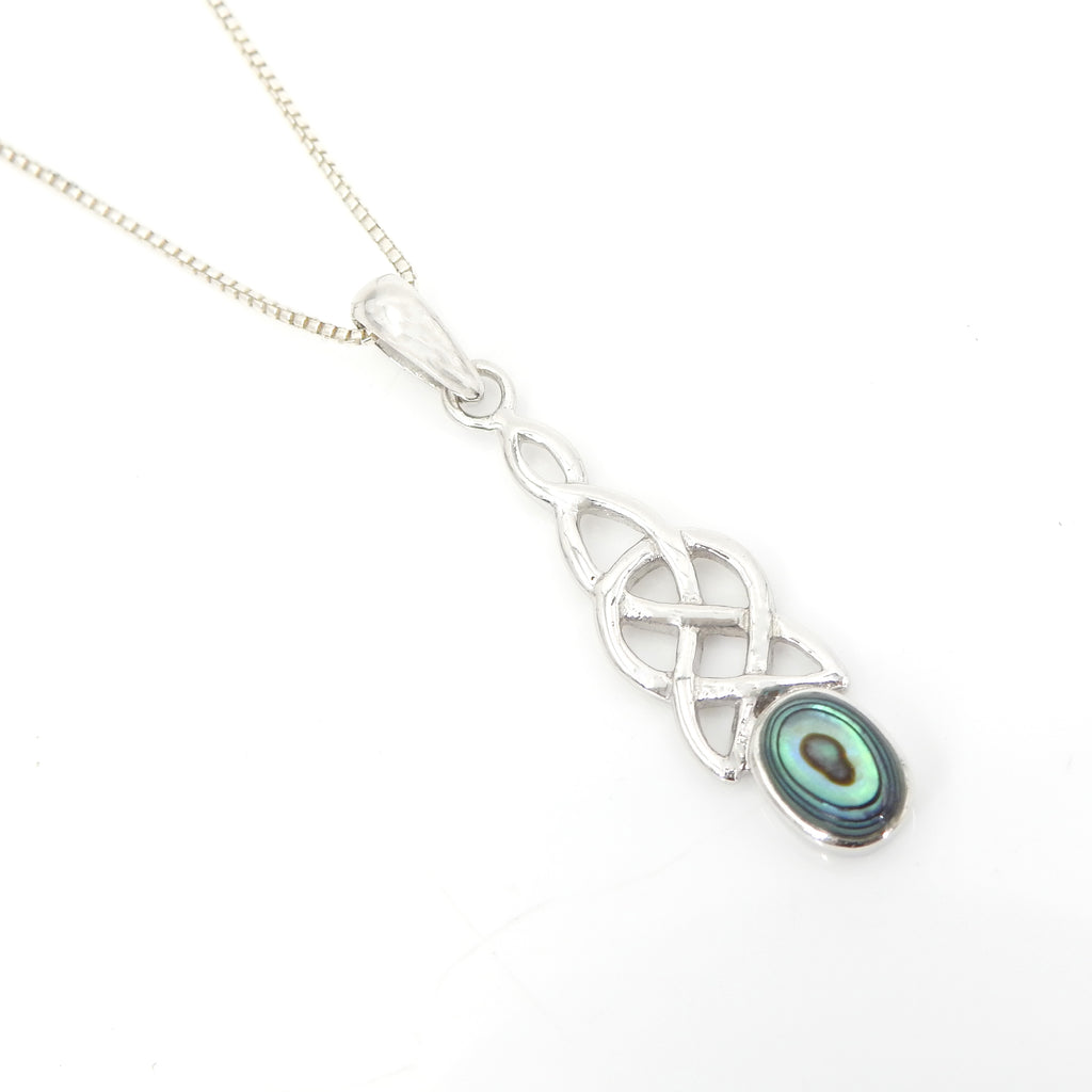 Sterling Silver Celtic Knot & Abalone Pendant