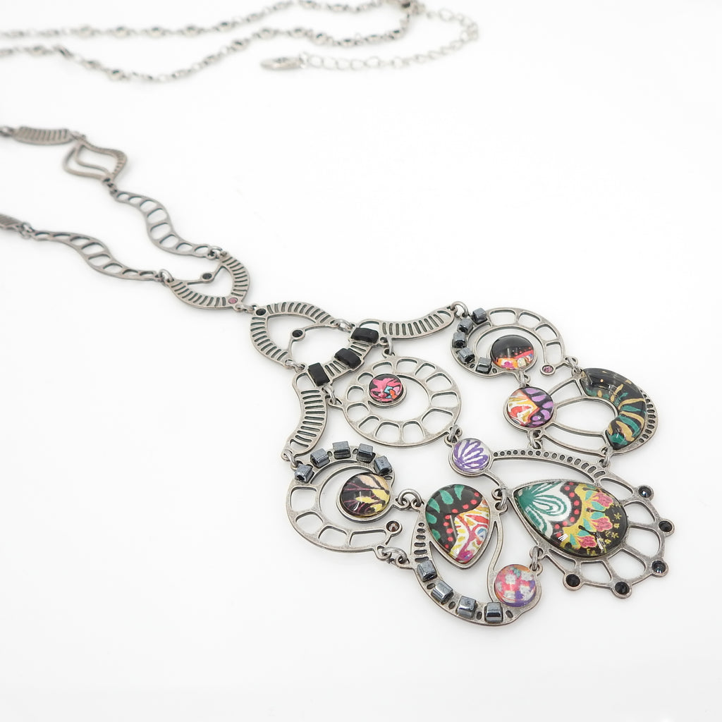 Fireworks Mixed Media Necklace